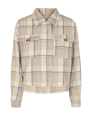 Ralie check jacket. Beige sand
