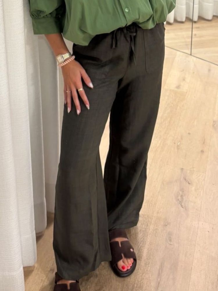Melaney HW Loose Pant forrest night