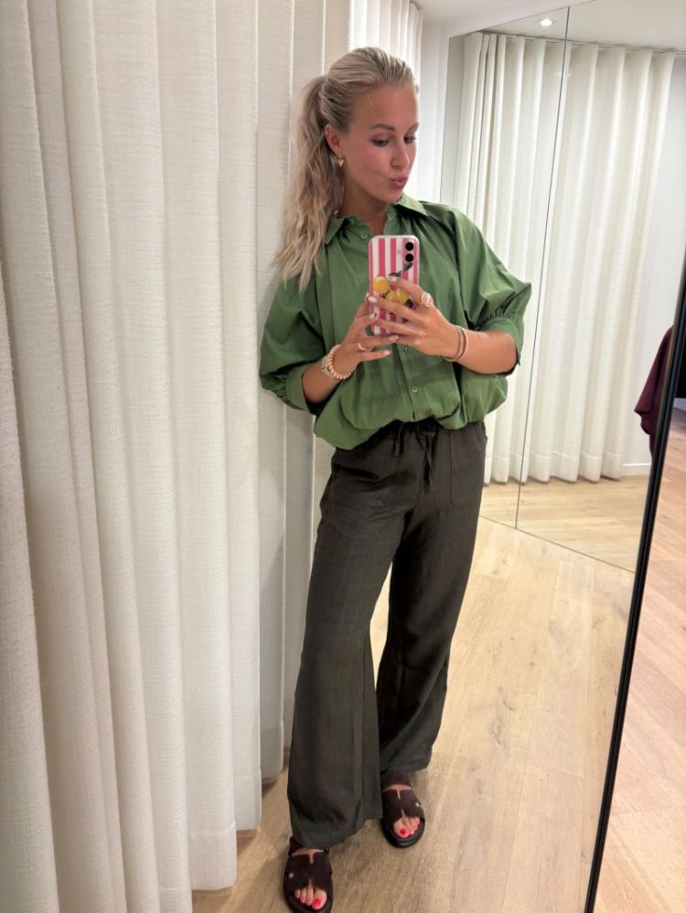 Melaney HW Loose Pant forrest night