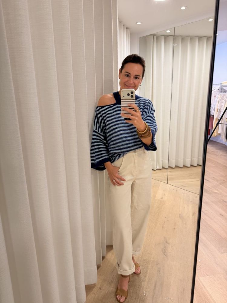 Maud pull stripes cobalt