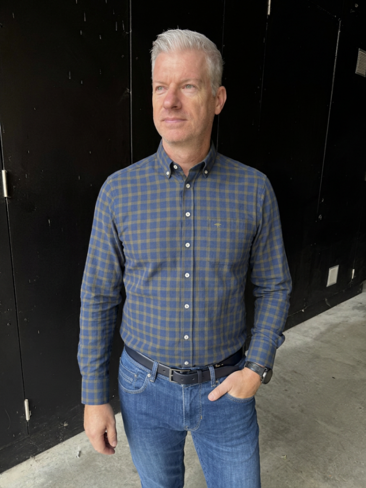 Two-Tone Check Shirt Cypress