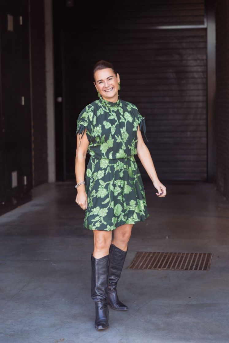 mini dress black/moss